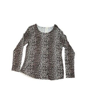 Chico's Leopard Print Women's Pullover Blouse Top long sleeves  Size 1